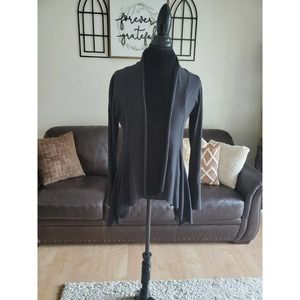 Makumayu Women's Black Open Front Cardigan Sweater Pure Peruvian Cotton Sz S/M